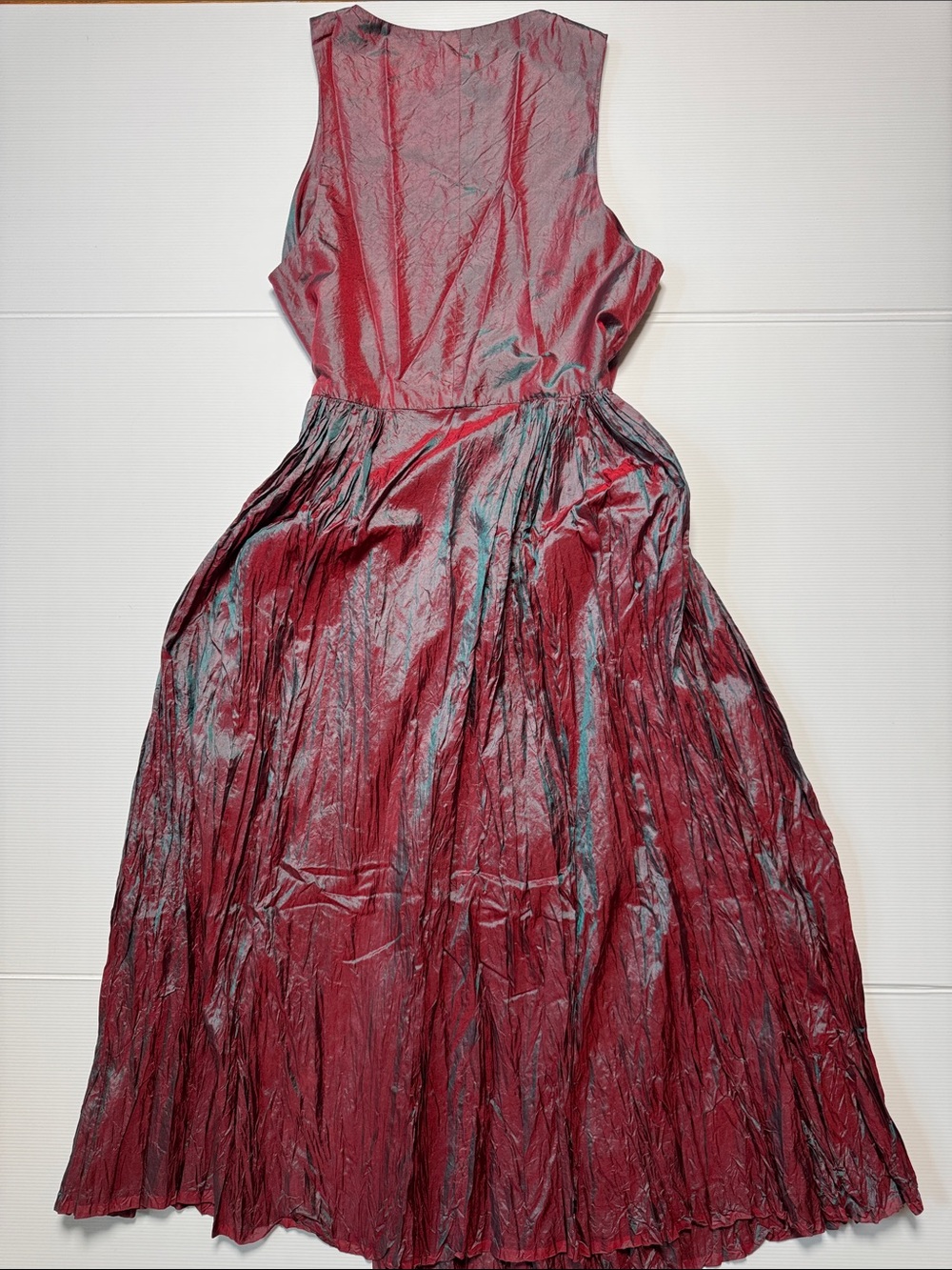 DOSA Rajasthani Dress Iridescent Tibet Burgundy Shimmer Wrap Dress 100% Silk 2 - Picture 8 of 16
